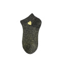 Embroidery Heart Love Glitter Socks Women Fashionable Silver Gold Silk Colorful Shining Sox Shiny Calcetines